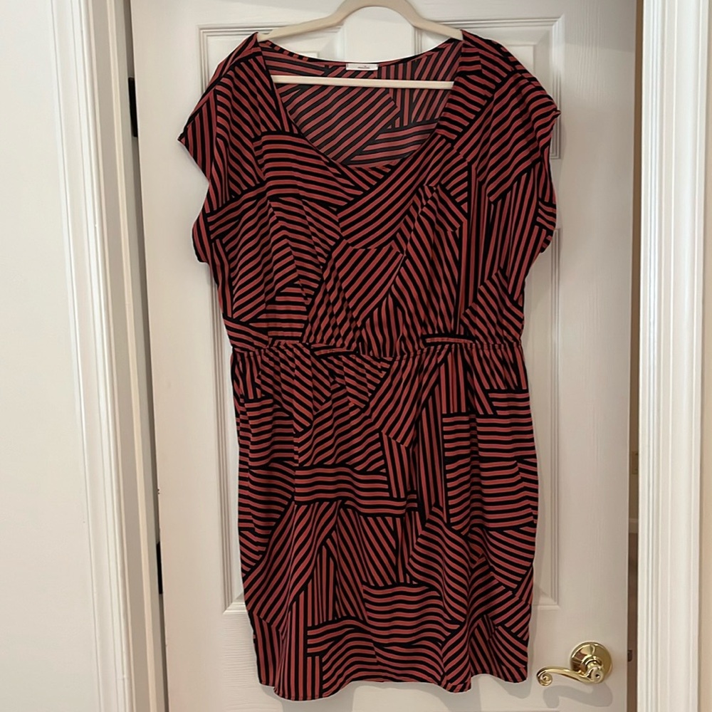 Stylish Black and Red Striped Dress
